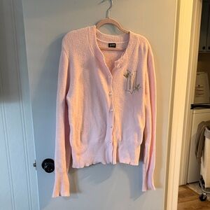 Wicked by Paul Tazewell Light Pink Embroidered Cardigan with Perl buttons XL